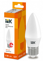  Лампа светодиодная C35 свеча 5Вт 230В 3000К E27 IEK