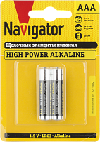  Элемент питания алкалиновый AAA/LR03 94 750 NBT-NE-LR03-BP2 (блист.2шт) Navigator 94750