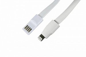  USB-Lightning кабель для iPhone/silicon/flat/white/1m/REXANT