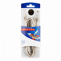 Патч-корд U/UTP RJ45-RJ45, CAT 5e, PVC, серый, 1,5м REXANT 