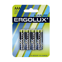  Ergolux Alkaline LR03 BL-4  (LR03 BL-4, мизинчиковая батарейка ААА 1.5В)