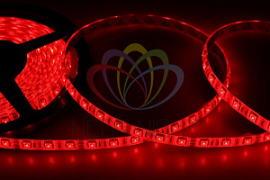  Лента светодиодная 12В, SMD5050, 14,4Вт/м, 60 LED/м, красный,10мм, 5м, IP65 LAMPER