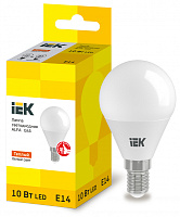  Лампа светодиодная ALFA G45 шар 10Вт 230В 3000К E14 IEK