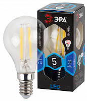  Лампочка светодиодная ЭРА F-LED P45-5W-840-E14 Е14 / Е14 5Вт филамент шар нейтральный белый свет