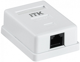  ITK Настенная информационная розетка RJ45 8P8C кат.5E UTP 1-порт белая