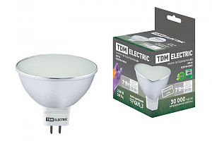  Лампа светодиодная MR16-7 Вт-220 В -4000 К–GU 5,3 SMD (с матовым стеклом) TDM