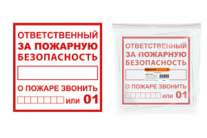  Плакат "Ответственный за пожарную безопасность" 200х200мм TDM