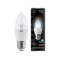  Лампа Gauss LED Candle Crystal Clear E27 4W 4100К 1/10/50