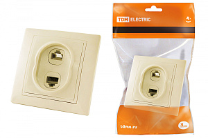  Розетка телефонная RJ11 + компьютерная RJ45 сл. кость "Таймыр" TDM