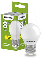  Лампа светодиодная G45 шар 8Вт 230В 3000К E27 GENERICA