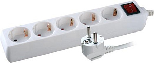 Volsten S 5x1,5-ZDV (э/удл., земля, выключ, 5 гн. 1,5 м., 10А, 2200 Вт, ПВС 3х0.75)