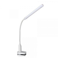  Camelion KD-793  C01 белый LED((Свет-к настол,6 Вт,зажим-струбцина,230В,сенс,4 ур.ярк,4000К)