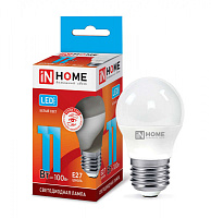  Лампа светодиодная LED-ШАР-VC 11Вт 230В Е27 4000К 1050Лм IN HOME