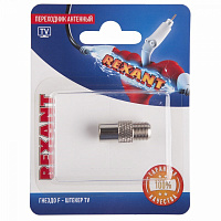  Переходник антенный, (гнездо F - штекер TV), 1 шт. REXANT