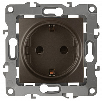  12-2102-13 ЭРА Розетка 2P+E Schuko со шторками, 16A-250В, IP20, Эра12, бронза (10/100/2500)