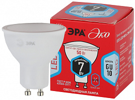  Лампочка светодиодная ЭРА RED LINE ECO LED MR16-7W-840-GU10 GU10 7Вт софит нейтральный белый свет