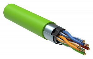  ITK Витая пара F/UTP кат.5E 4x2х24AWG solid LSLTx нг(А)-LSLTx зеленый (305м)
