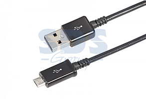  Кабель USB-A – micro USB, 1А, 1м, черный, длинный штекер, REXANT