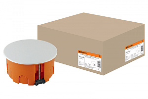  Распаячная коробка СП D80х40мм, крышка, пл. лапки, IP20, TDM