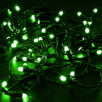  Гирлянда светодиодная Нить 10м 100 LED ЗЕЛЕНЫЙ черный ПВХ IP65 постоянное свечение 24В соединяется NEON-NIGHT нужен трансформатор 531-100/531-311/531-