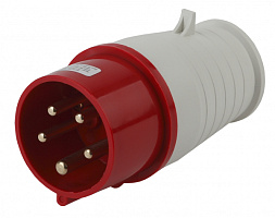  Вилка ЭРА V-16-3P-PE-N-IP44 переносная 015 3Р+РЕ+N 16А 380В IP44