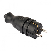  Вилка прямая каучуковая 230В 2P+PE 16A IP44 EKF PRO