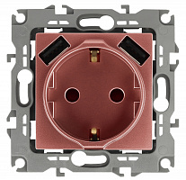  12-4109-14 ЭРА Розетка 2P+E 16A-250В, штор. с 2xUSB 5В-3А, Эра12, медь (10/100/2000)