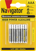  Элемент питания алкалиновый AAA/LR03 94 751 NBT-NE-LR03-BP4 (блист.4шт) Navigator 94751