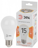  Лампочка светодиодная ЭРА STD LED A60-15W-827-E27 E27 / Е27 15 Вт груша теплый белый свет