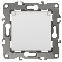  12-2103-01 ЭРА Розетка 2P+E Schuko со шторками с крышкой, 16A-250В, IP20, Эра12, белый (10/100/2800)