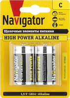  Элемент питания алкалиновый C/LR14 94 754 NBT-NE-LR14-BP2 (блист.2шт) NAVIGATOR 94754