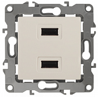  12-4110-02 ЭРА Устройство зарядное USB, 230В/5В-2100мА, IP20, Эра12, слоновая кость (6/60/1920)