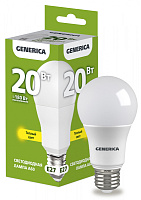  Лампа светодиодная A60 груша 20Вт 230В 3000К E27 GENERICA
