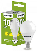  Лампа светодиодная G45 шар 10Вт 230В 3000К E14 GENERICA