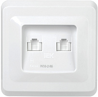  VEGA Розетка 2-местная компьютерная RJ45 кат.5е РК10-2-ВБ белый IEK