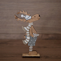  Деревянная фигурка Рождественский Олень Синий 10,5x4x18 см