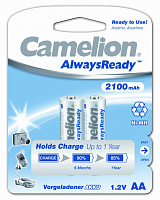  Camelion Always Ready AA- 2100mAh Ni-Mh BL-2 (NH-AA2100ARBP2, аккумулятор, 1.2В)