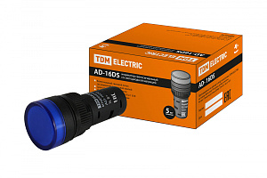  Лампа AD-16DS(LED)матрица d16мм синий 36В AC/DC TDM