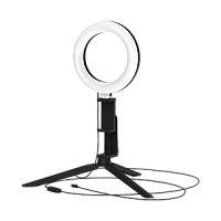 Светильник Gauss кольцевой 10W 600lm 3000-6500K 5V USB IP20 160*23мм черный дим, пульт LED 1/48