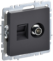  BRITE Розетка двойная TV+RJ45 кат.5E РТВ/РК12-БрГ графит IEK