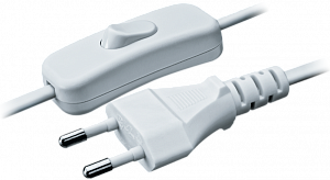  Шнур 61 724 NPS-FS-170-2х0.5-WH 1.7м с выкл. бел. Navigator 61724