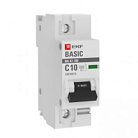  Автоматический выключатель 1P 10А (C) 10kA ВА 47-100 EKF Basic