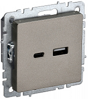  BRITE Розетка USB A+C 18Вт РЮ11-1-БрШ шампань IEK