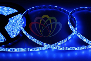  Лента светодиодная 12В, SMD5050, 14,4Вт/м, 60 LED/м, синий, 10мм, 5м, IP65 LAMPER