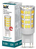  Лампа светодиодная CORN капсула 5Вт 230В 4000К керамика G9 IEK