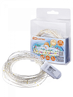 Гирлянда светодиодная "Роса100" 100LED, 10м, 3000К, 2хCR2032, TDM