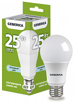  Лампа светодиодная A65 груша 25Вт 230В 6500К E27 GENERICA