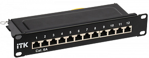  ITK 1U патч-панель кат.6A STP 12 портов 10" (Dual IDC)