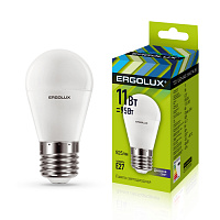  Ergolux LED-G45-11W-E27-6K (Эл.лампа светодиодная Шар 11Вт E27 6500K 172-265В)