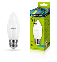  Ergolux LED-C35-9W-E27-4K (Эл.лампа светодиодная Свеча 9Вт E27 4500K 172-265В)